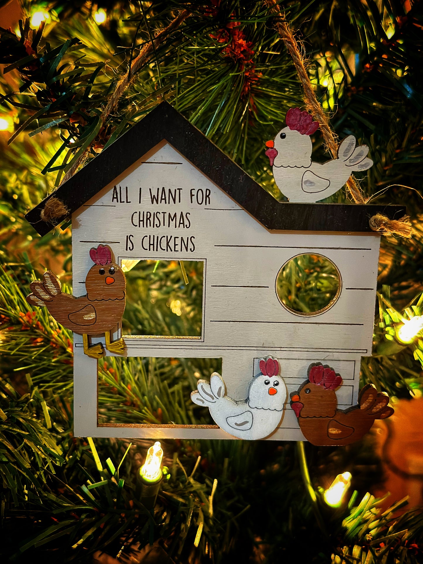 Chicken Christmas Ornament (Coop)