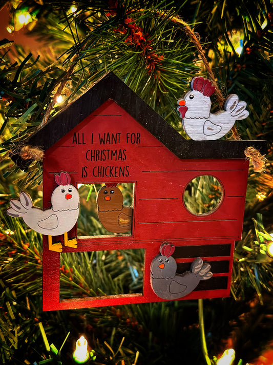Chicken Christmas Ornament (Coop)