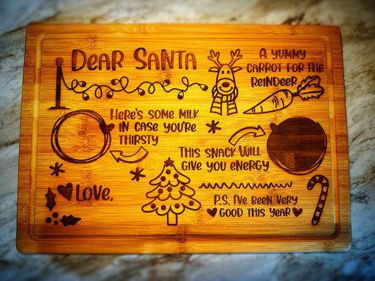 Dear Santa Engraved Cutting Board