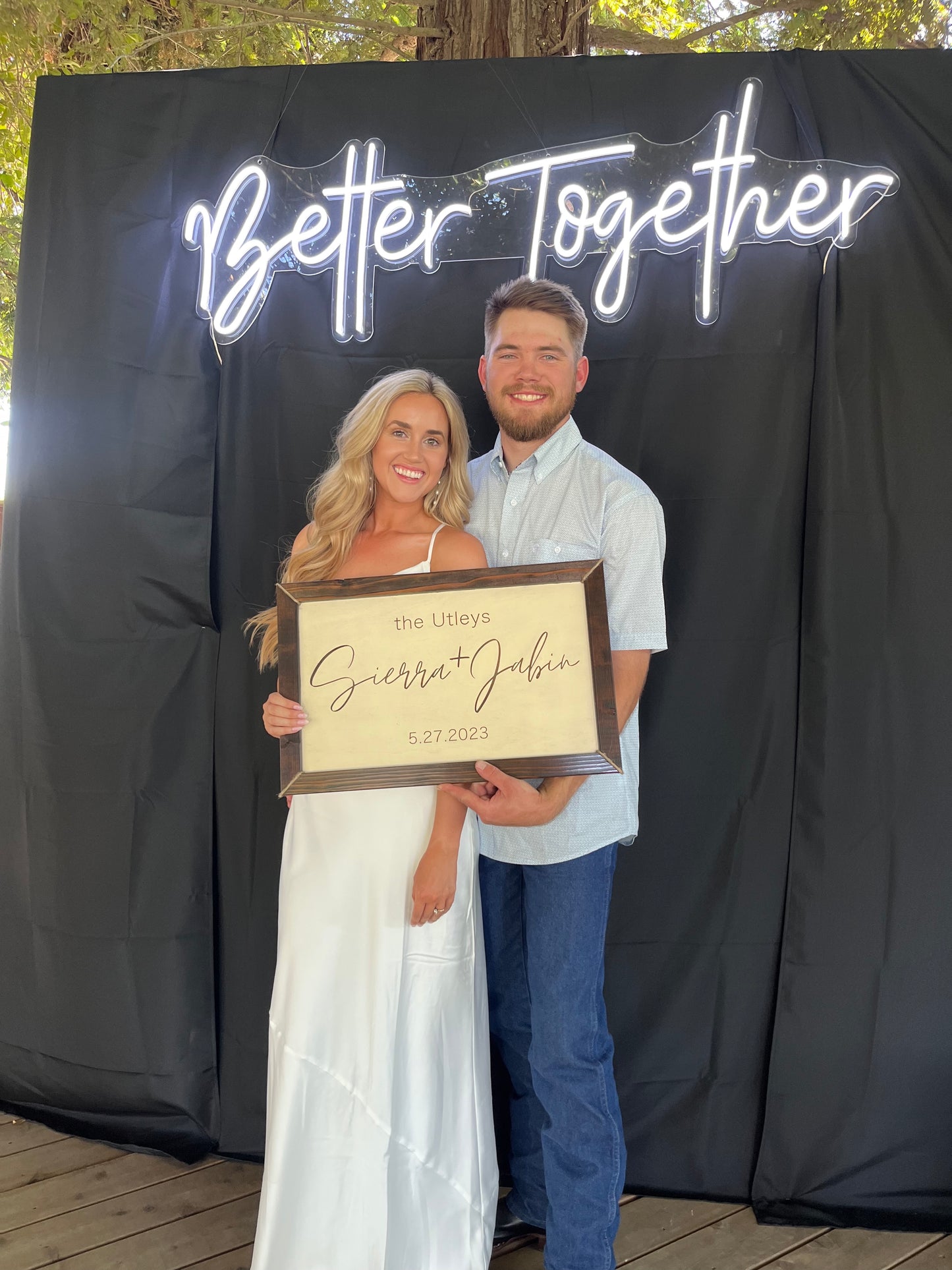 Redwood Framed Wedding Sign